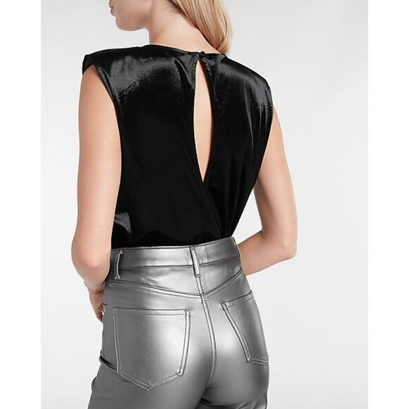 Express Velvet Strong Shoulder Thong Bodysuit S - Picture 4 of 5